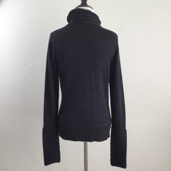 Smartwool Hayden Spires Charcoal Grey Merino Wool Turtleneck Top - Picture 5 of 12